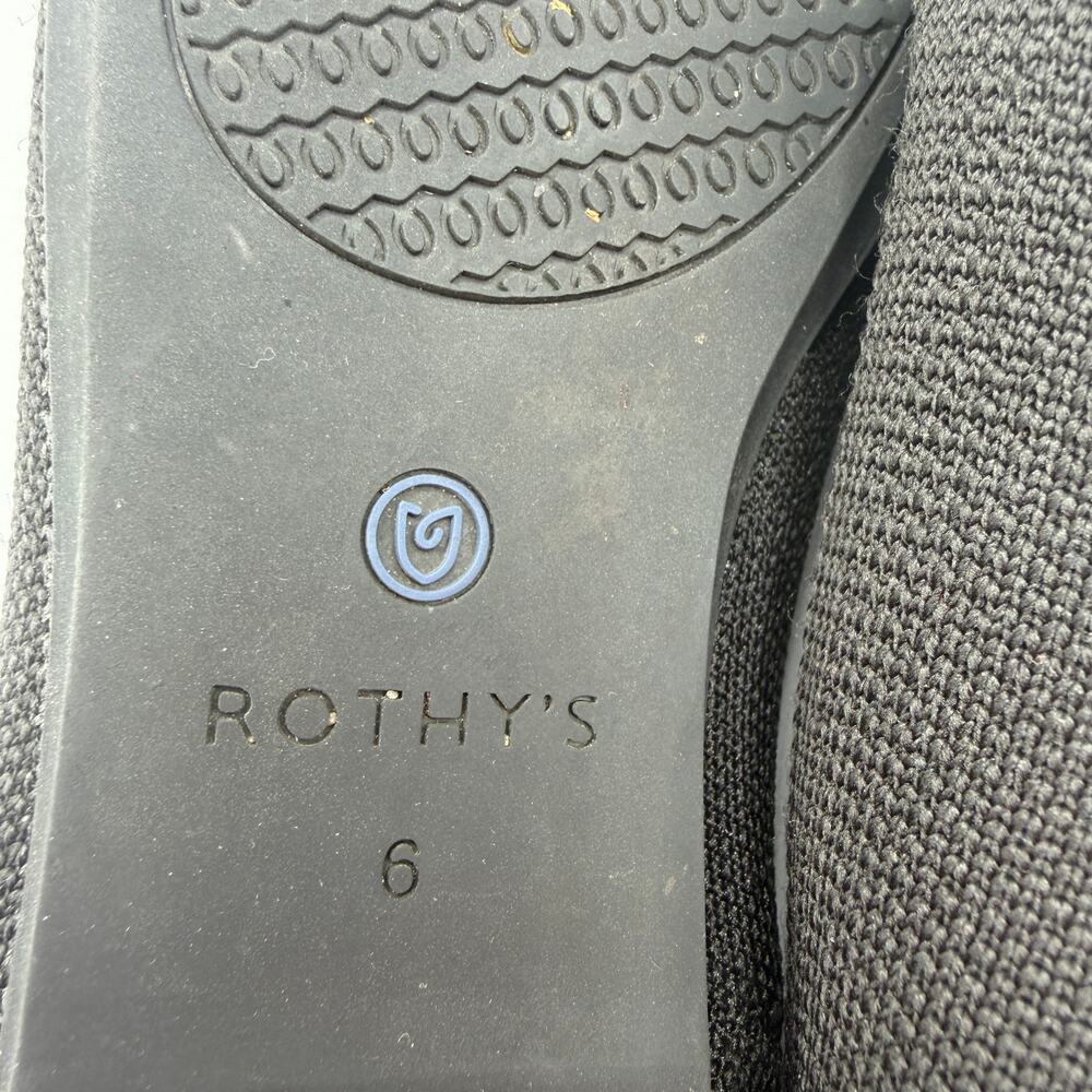 Rothy’s The Flat Black Round Toe Slip On Size 6 Knit Comfort Classic‎ Washable - Picture 8 of 14